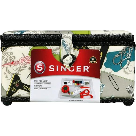 SINGER 07281 Sewing Basket with Sewing Kit Accessories, 10.5" l x 8" w x 6" h - Picture 4 of 7